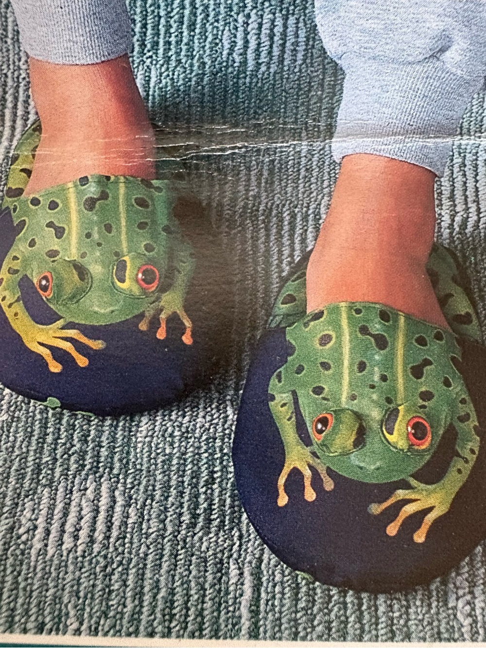 Novelty Green Frog Adult Slip-On Shoes OS L/XL